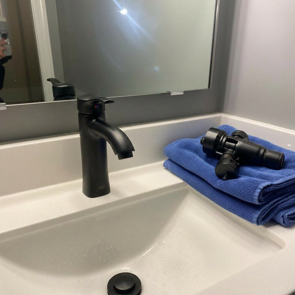 Bathroom faucet — restyled matte black finish